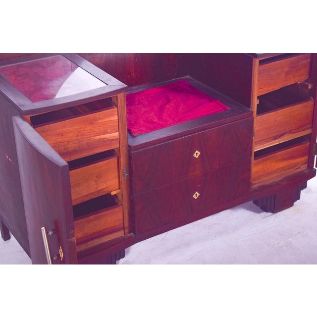 Vintage Art Deco Walnut Dressing Table, 1920s For Sale - Image 10 of 11