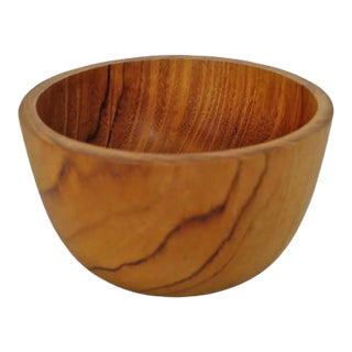 Simple Small Teak Wood Bowl For Sale