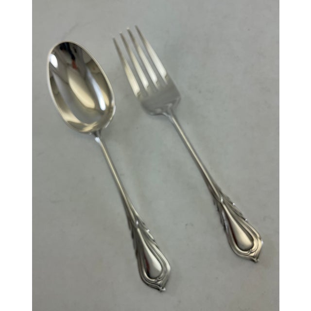 Metal New 1980s Complete Cutlery Set for 12, Including Fish Eaters & Serving Pieces, 132 Pcs, Lily For Sale - Image 7 of 18