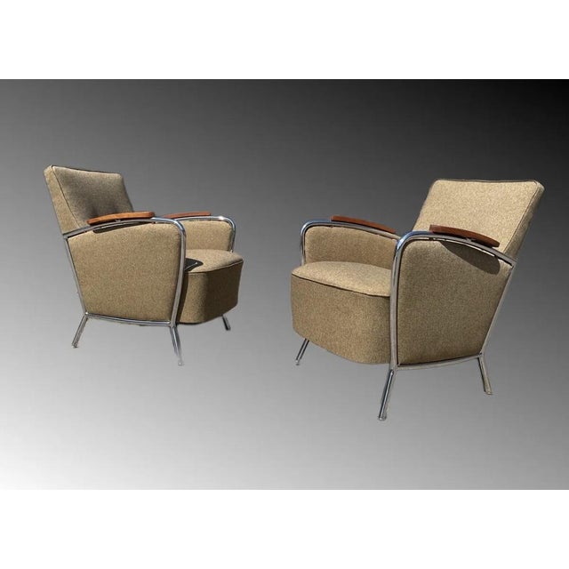 Mid-Century Modern Set of Bauhaus Style Armchairs by Joseph Perestegi, 1960s Set of 2 For Sale - Image 3 of 18