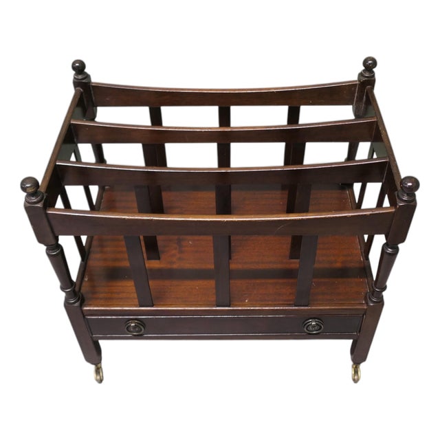English Walnut Canterbury Magazine Stand For Sale
