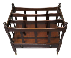 English Walnut Canterbury Magazine Stand