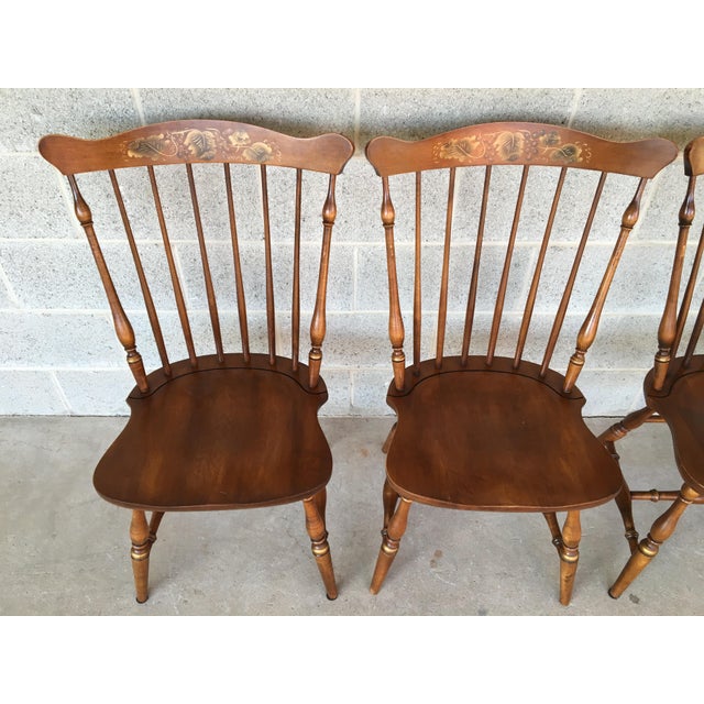 L. Hitchcock Windsor Fan Back Maple Dining Chairs Set of 4 Chairish