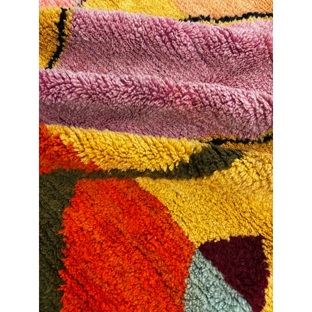 Colorful Yellow and Orange Moroccan Rug For Sale - Image 6 of 8