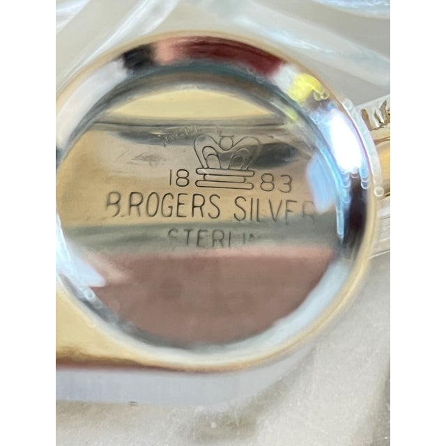 Vintage B. Rogers Sterling Silver & Glass Coasters S/6 For Sale - Image 12 of 12