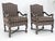 Pair of Carved Bases & Arms Striped Upholstery Fire Side Arm Lounge Chairs MINT! For Sale - Image 17 of 18