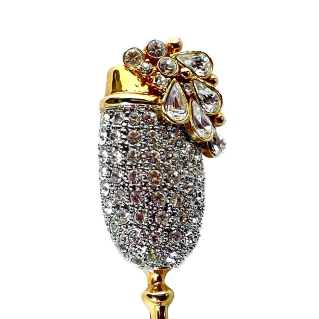 Vintage Rhinestone Goblet Brooch Pin For Sale - Image 4 of 5