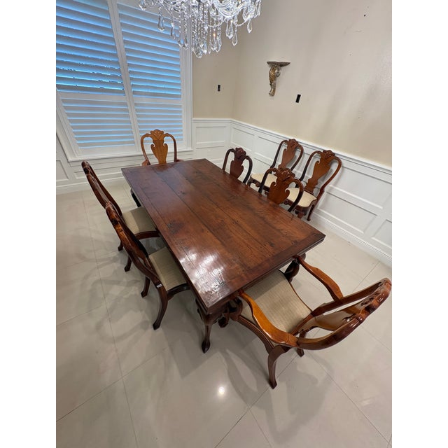 Late 20th Century Nicholas James Ltd. London Custom English Dining Set — Refectory Table With 8 George II Chippendale Mahogany Chairs For Sale - Image 4 of 16