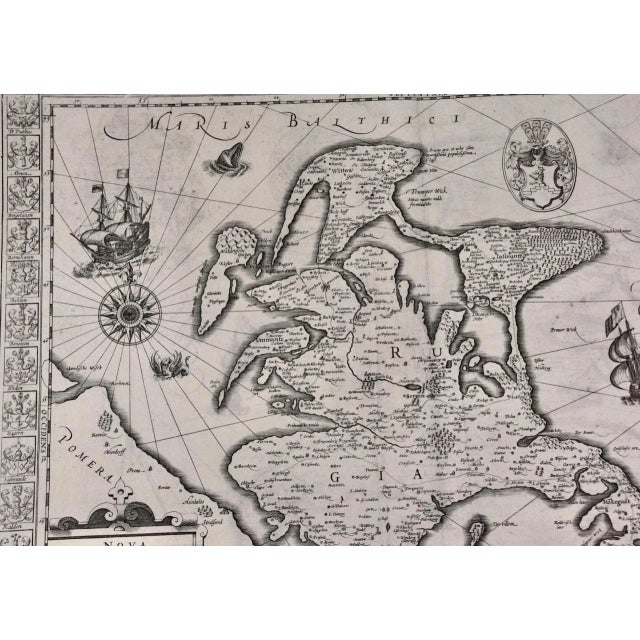Rugen Island, Germany: An Early 17th Century Map by Mercator and Hondius, 1623 For Sale - Image 4 of 9