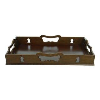 Virginia Metalcrafters Colonial Williamsburg Mahogany Tray For Sale