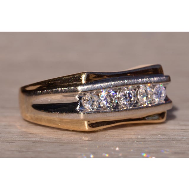 Gold The 103rd Street: Gentleman's Two Tone Diamond Ring For Sale - Image 8 of 11