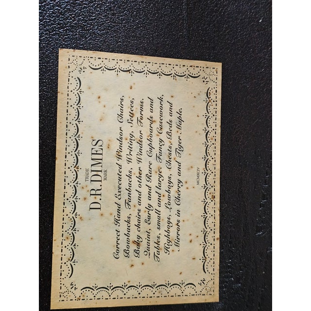 Late 20th Century Pair of d.r. Dimes Sack Back Windsor Arm Chairs Bench Made Black Crackle Finish For Sale - Image 9 of 9