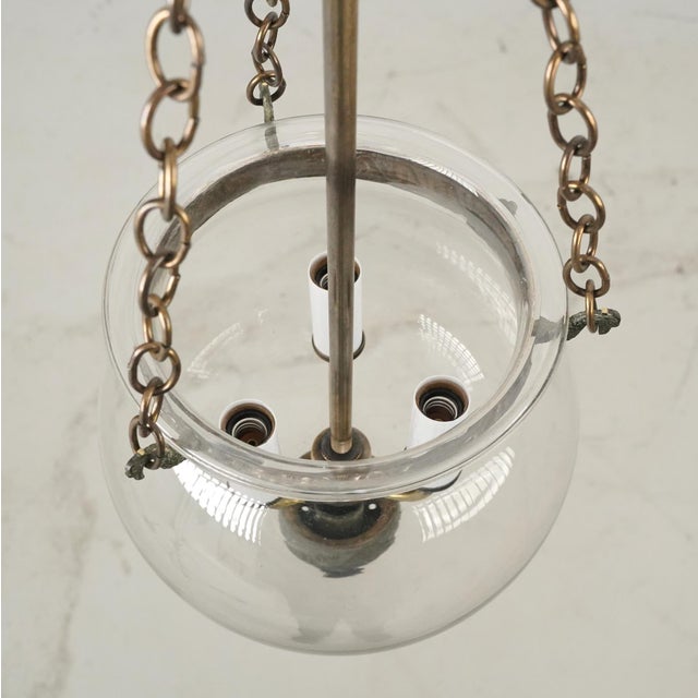 Antique 7.5 In. Clear Crystal Onion Bell Jar Pendant Light For Sale - Image 11 of 14