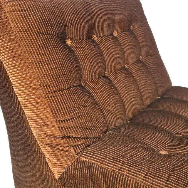 Brown Vintage Modular Chairs in Corduroy Brown, 1970s, Set of 2 For Sale - Image 8 of 9