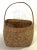 French Country Antique Primitive Round Buttocks Woven Egg Basket With Bent Wood Handle For Sale - Image 3 of 12