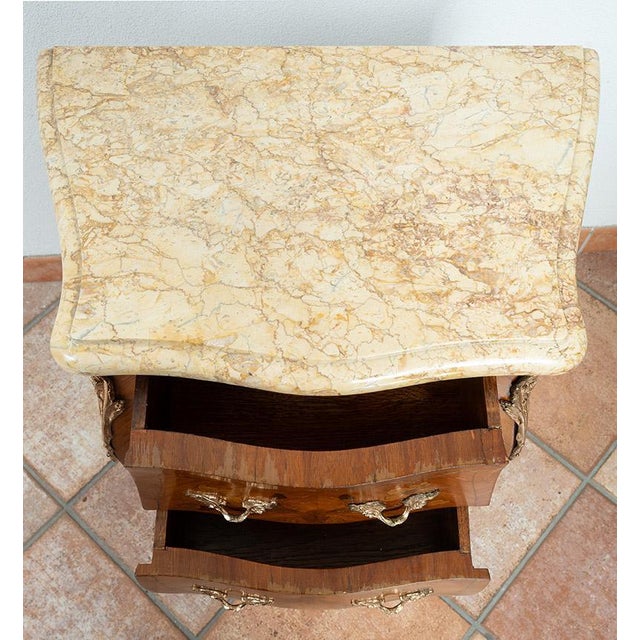 Antique Nightstands in Exotic Woods, France, 20th Century, Set of 2 For Sale - Image 3 of 5