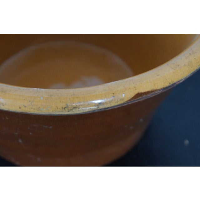 Antique Handmade Brown & Orange Cache Pot Planter Mixing Serving Salad Bowl For Sale - Image 4 of 11