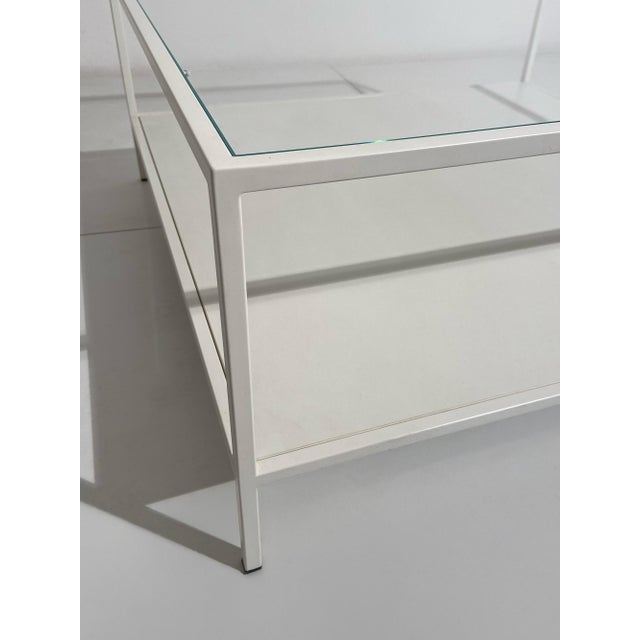 Modern White Lacquered Metal Coffee Table with Double Shelf, 2006 For Sale - Image 3 of 7