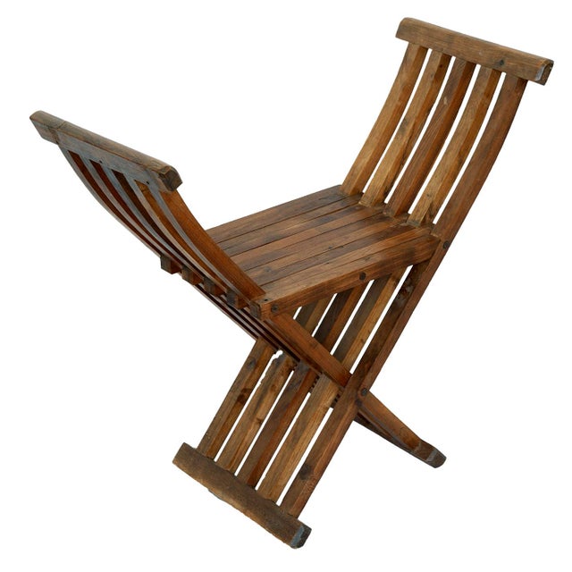 1970s 1970s Vintage Handcrafted Folding Peruvian Chair For Sale - Image 5 of 9