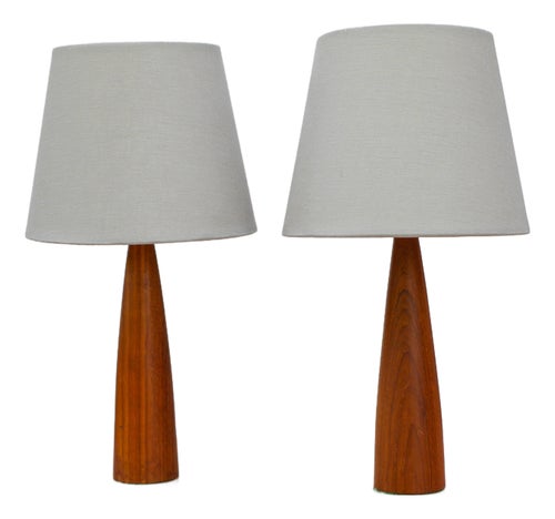 Vintage Scandinavian Teak Table Lamps from Möllers, Set of