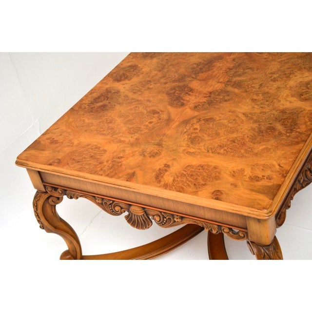 1930s Antique Burr Walnut Coffee Table, 1930s For Sale - Image 5 of 10