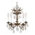 Antique 5 Light Adorable Dainty Petite Brass Cut Lead Glass Crystal Chandelier For Sale