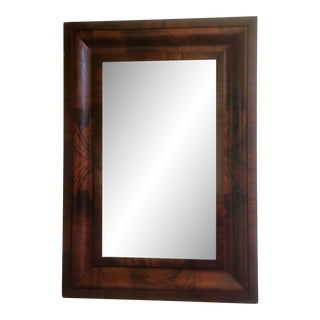 19th Century American Empire Flame Mahogany Wall Mirror For Sale