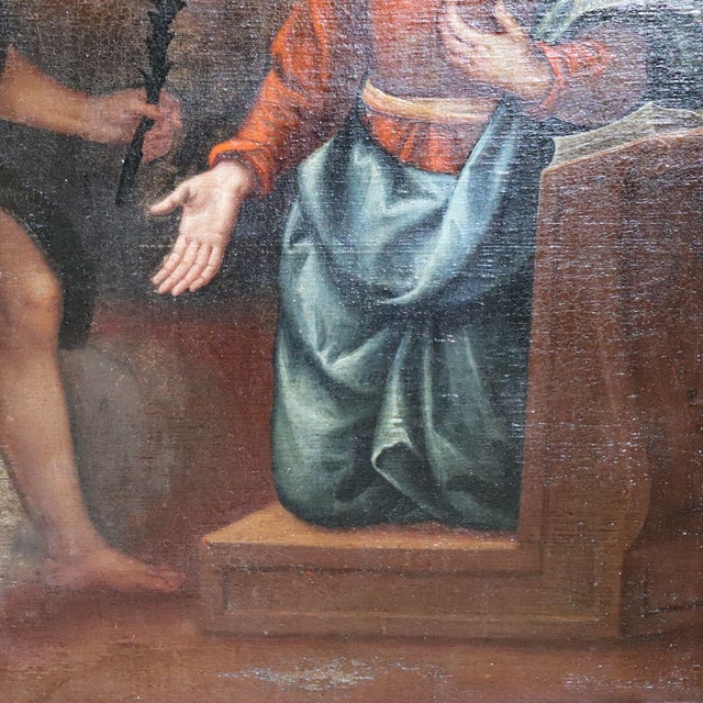 The Annunciation, 17th Century, Oil Painting on Canvas, Framed For Sale - Image 18 of 18