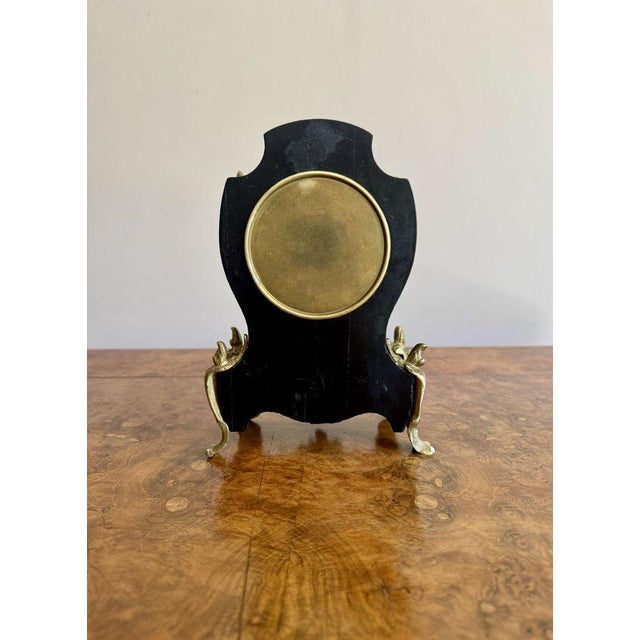 Late 19th Century Antique French Boulle Mantle Clock, 1880s For Sale - Image 5 of 7