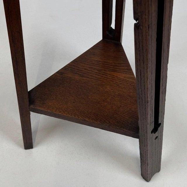 Wood Antique English Arts and Crafts Oak Side Table For Sale - Image 7 of 8