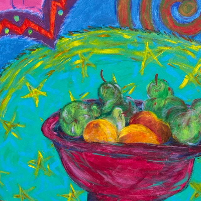 1992 Colorful Retro Modern Painting, Signed R. Davey For Sale In Charleston - Image 6 of 9