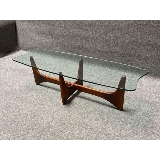 Mid-Century Modern MCM Stingray Wood and Glass Coffee Table in Manner of Adrian Pearsall "Stingray Table For Sale - Image 3 of 8