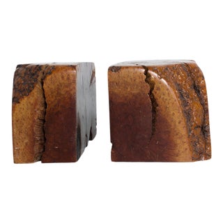 Mid Century Modern Burl Wood Bookends Attr Don Shoemaker For Sale