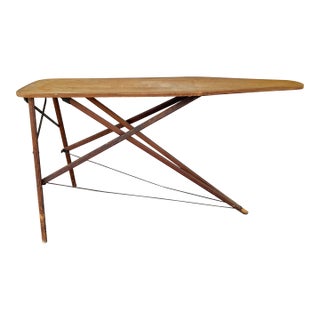 Vintage Farmhouse Style Folding Wood Ironing Board For Sale