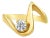 Musical Note Diamond Ring .25cttw 14k Yellow Gold, Size 3 For Sale
