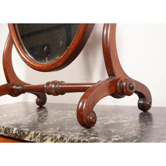 William IV Mahogany Oval Swing Dressing Mirror with Foxed Mercury Plate, 1835 For Sale - Image 3 of 5