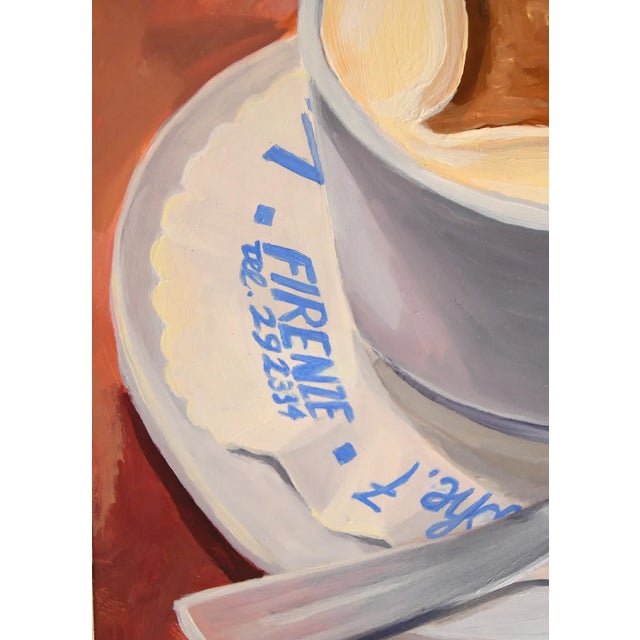 'Affogato at Vivoli Firenze' Framed Oil Painting on Panel For Sale In New York - Image 6 of 7