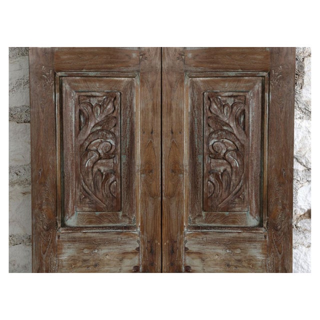 1920s Vintage Door Artisan Carved Wood Hinged or Sliding Barn Door 80x28 For Sale - Image 5 of 5
