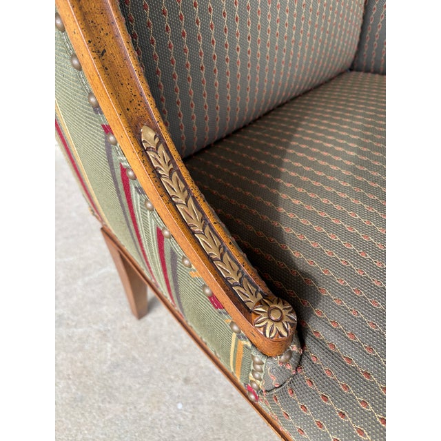 Olive Henredon French Regency Style Upholstered Accent Chair For Sale - Image 8 of 15