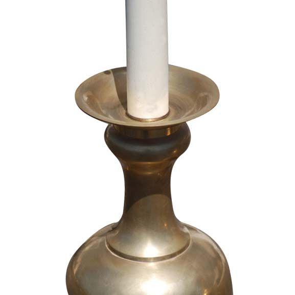 James Mont Pair of 1950s Brass Lamps in the Manner of James Mont For Sale - Image 4 of 5