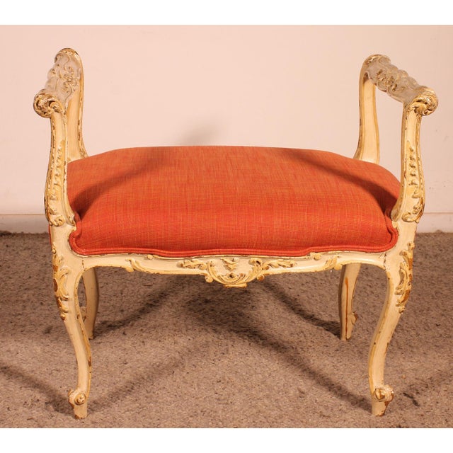 Small Polychrome Wooden Benchn 19th Century For Sale - Image 16 of 16