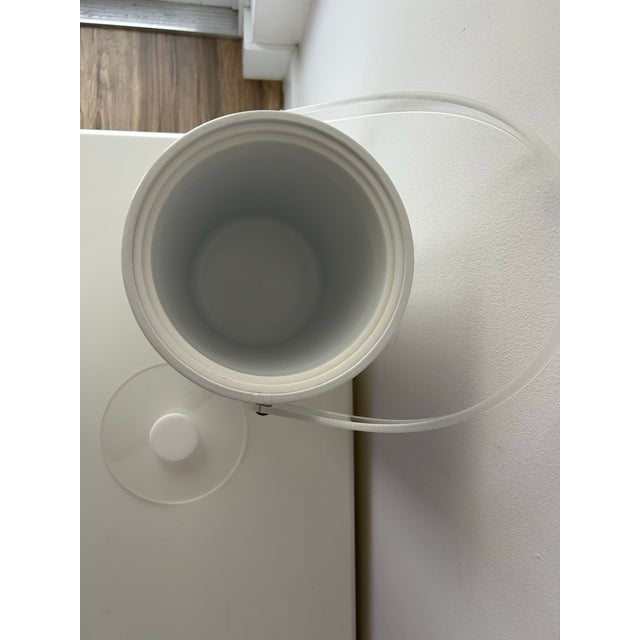 Vintage Morgan Designs "Bucket Brigade" White & Lucite Ice Bucket-Party Size 11.5" For Sale In Miami - Image 6 of 7