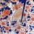 White Hand-painted antique Imari leaf plate in fan and flower design // Arita plate // decorative plate // gilt edge // blue and white with orange For Sale - Image 8 of 17