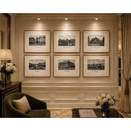 Paris Views: Palais Royal, Bourse, 1855, Engravings, Set of 6 For Sale - Image 10 of 11