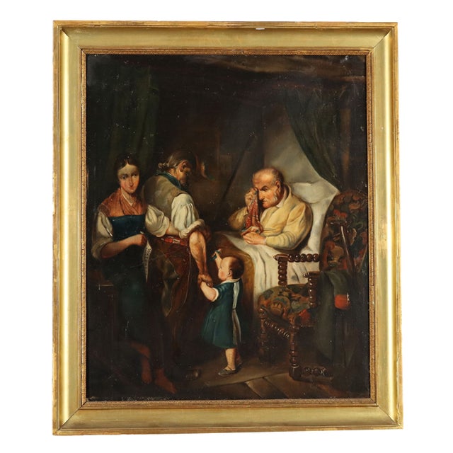French School Artist, Genre Scene, Oil on Canvas, 19th Century For Sale
