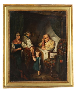 French School Artist, Genre Scene, Oil on Canvas, 19th Century