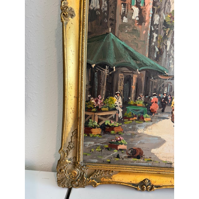 Antonio De Vity (1901-1993) Oil Painting Italian Street Market Scene Cityscape For Sale - Image 11 of 12