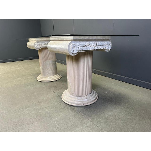 Vintage Tesselated Stone Pedestal Dining Table by Maithland Smith, 1970s For Sale - Image 6 of 13