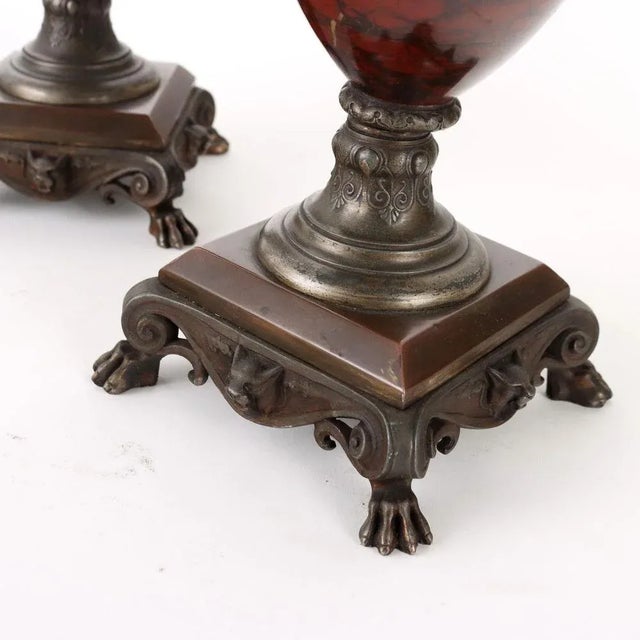 Red Rouge Griotte Marble Vases, Set of 2 For Sale - Image 8 of 10