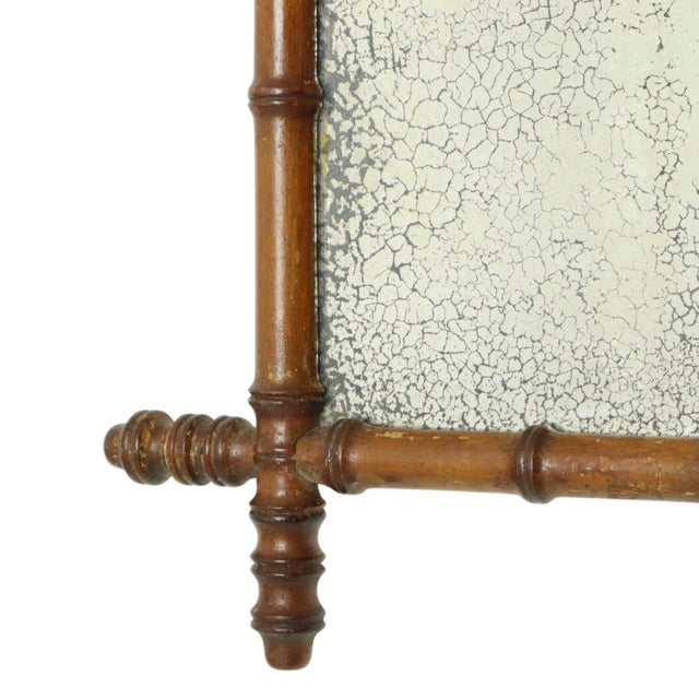 Antique Faux Bamboo Wooden Mirror, France, 1890s For Sale - Image 4 of 14